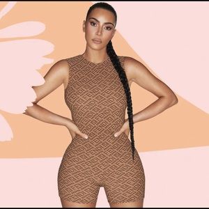 Fendi x Skims Sleeveless Mid Thigh Body Suit BRAND NEW!